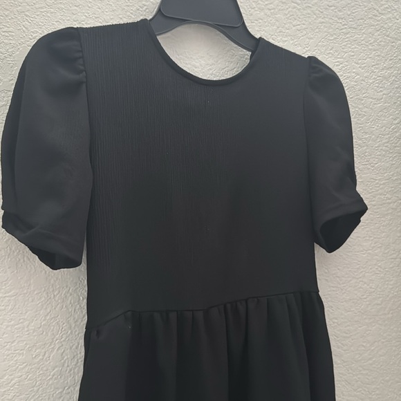 Lefties Black Midi Dress with Open Back & Bow – Size S - Picture 3 of 9